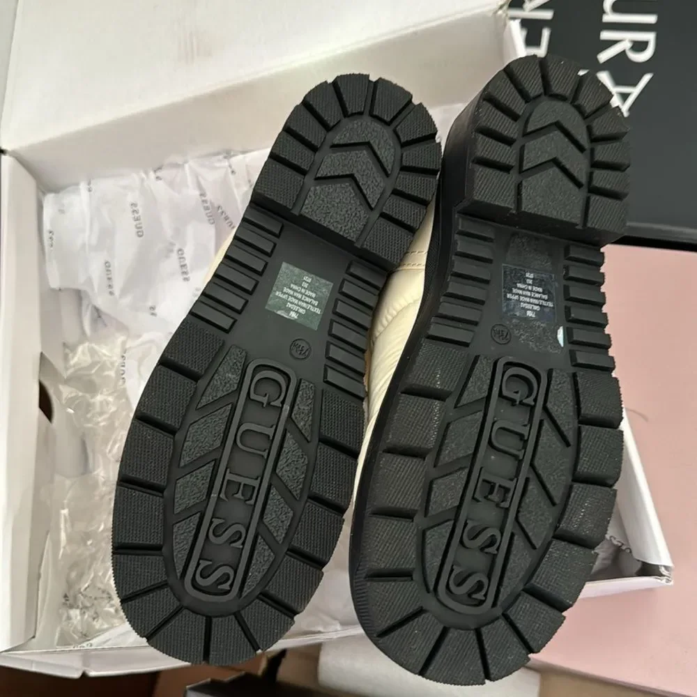 GUESS Leeda Padded Ankle Boot Ivory - Picture 3 of 6